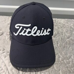 Titleist Mens Performance Golf Hat Black Adjustable 3D Logo Heart Stitch Cap